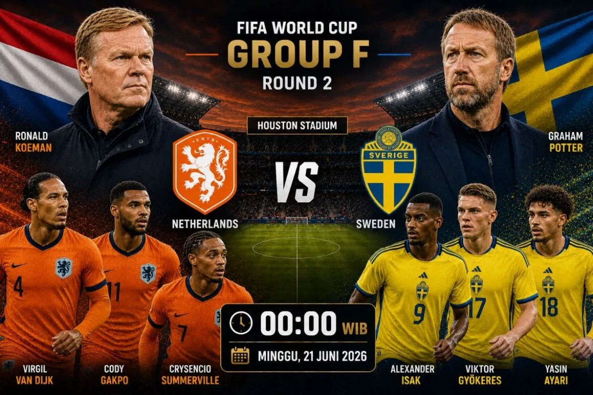 Belanda vs Swedia, Laga Hidup-Mati Grup F Piala Dunia 2026
