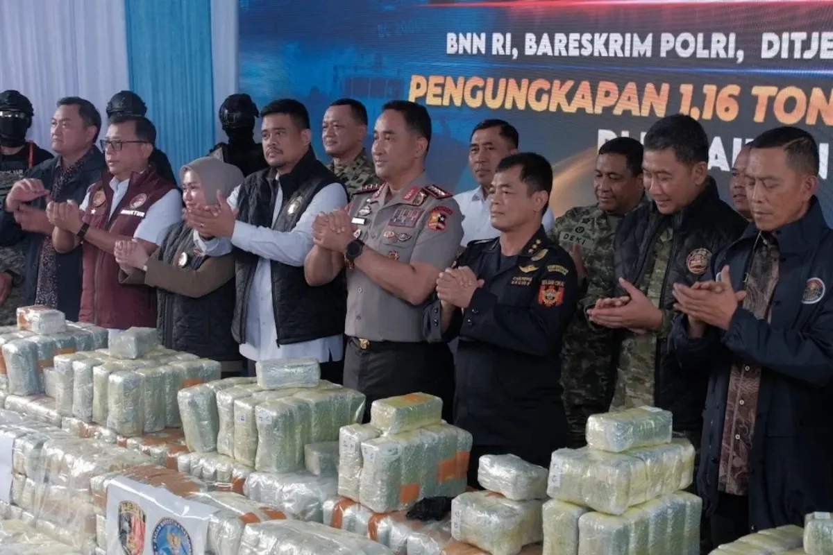 Konferensi Pers kasus penyeludupan Ketamin 1,6 ton
