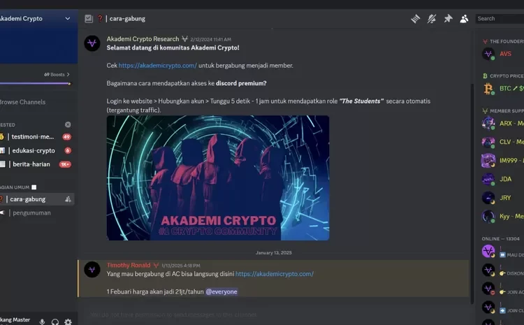 Grup Discord Akademi Crypto Timothy Ronald