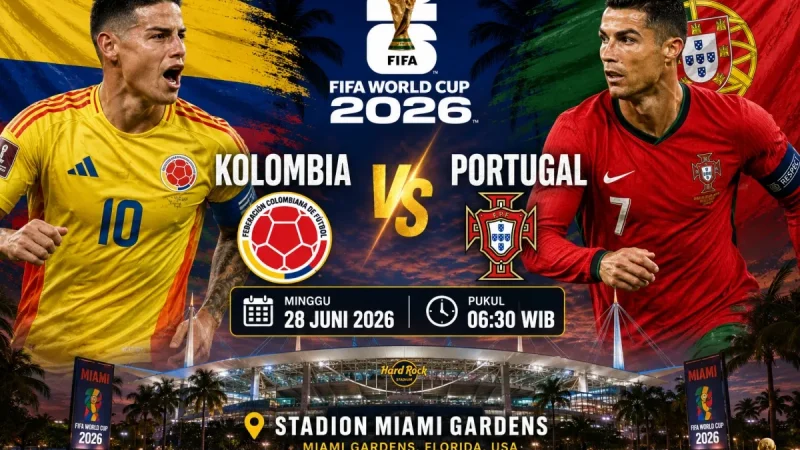 Kolombia vs Portugal, Jadwal dan Skenario Juara Grup K