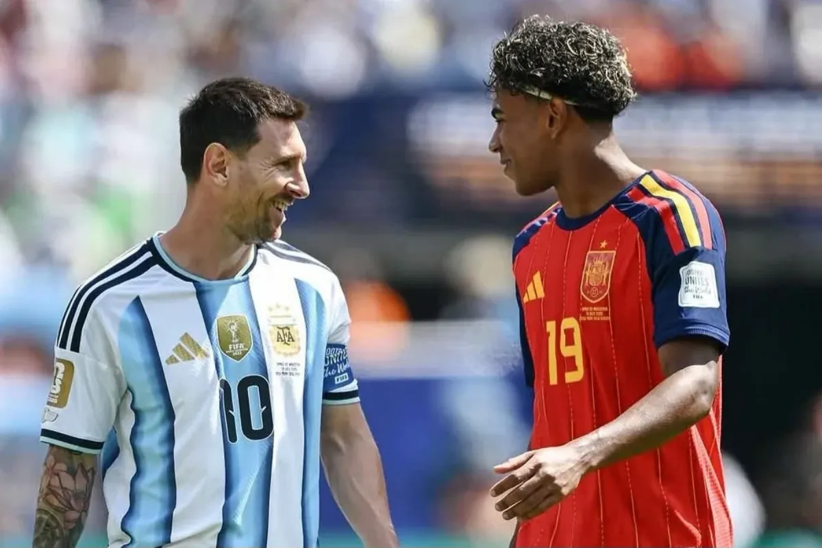 Lionel Messi dan Lamine Yamal