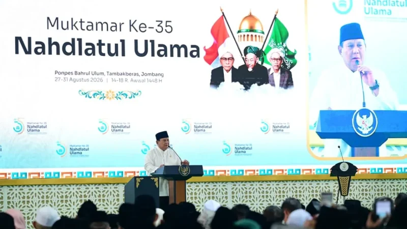Prabowo Kenalkan Istilah Jas Hijau Saat Buka Muktamar NU ke-35